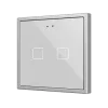 Zennio ZVIF70X2S Flat 70х2. PC-ABS Емкостный выключатель 70x70 - 2 кнопки - Серебристый (рамка ZS70 не входит в комплект) арт. ZVIF70X2S