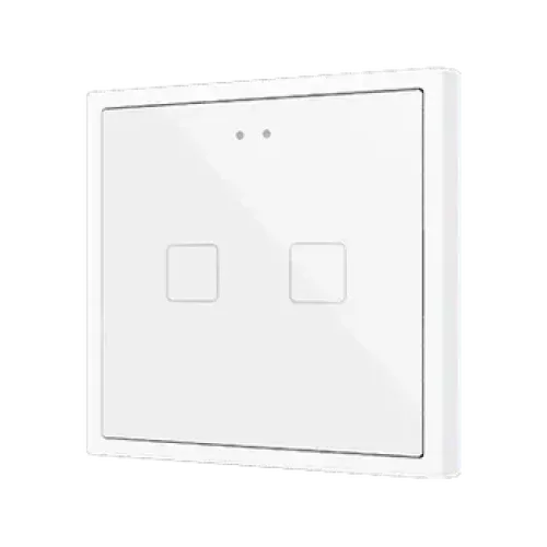 Zennio ZVIF70X2W Flat 70х2. PC-ABS Емкостный выключатель 70x70 - 2 кнопки - Белый (рамка ZS70 не входит в комплект) арт. ZVIF70X2W