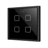 Zennio ZVIF70X4A Flat 70х4. PC-ABS Емкостный выключатель 70x70 - 4 кнопки - Антрацит (рамка ZS70 не входит в комплект) арт. ZVIF70X4A