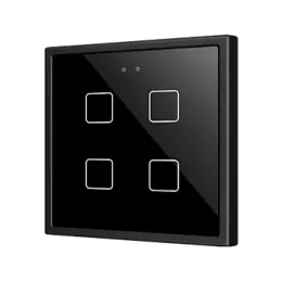 Zennio ZVIF70X4A Flat 70х4. PC-ABS Емкостный выключатель 70x70 - 4 кнопки - Антрацит (рамка ZS70 не входит в комплект) арт. ZVIF70X4A