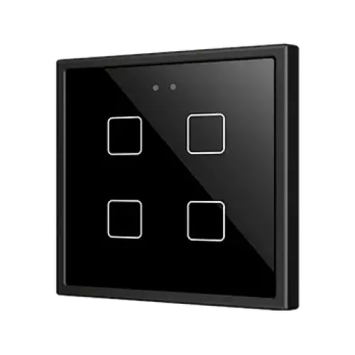 Zennio ZVIF70X4A Flat 70х4. PC-ABS Емкостный выключатель 70x70 - 4 кнопки - Антрацит (рамка ZS70 не входит в комплект) арт. ZVIF70X4A