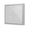 Zennio ZVIF70X4S Flat 70х4 PC-ABS - Ёмкостный выключатель  70x70 - 4 кнопки - серебристый (рамка ZS70 не входит в комплект) арт. ZVIF70X4S