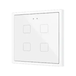 Zennio ZVIF70X4W Flat 70х4. PC-ABS Ёмкостный выключатель  70x70 - 4 кнопки - белый (рамка ZS70 не входит в комплект) арт. ZVIF70X4W