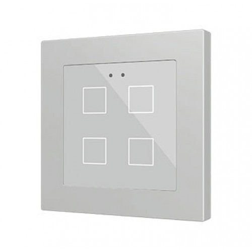 Zennio ZVIFR55X1S Емкостный сенсорный выключатель с RGB-подсветкой (55 x 55 мм) Flat RGB 55 X1 арт. ZVIFR55X1S цвет серебристый
