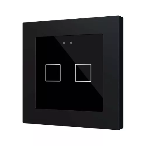 Zennio ZVIFR55X2A Емкостный сенсорный выключатель с RGB-подсветкой (55 x 55 мм) Flat RGB 55 X2 - антрацит - арт. ZVIFR55X2A