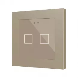 Zennio ZVIFR55X2C Емкостный сенсорный выключатель с RGB-подсветкой (55 x 55 мм) Flat RGB 55 X2 - шампань - арт. ZVIFR55X2C