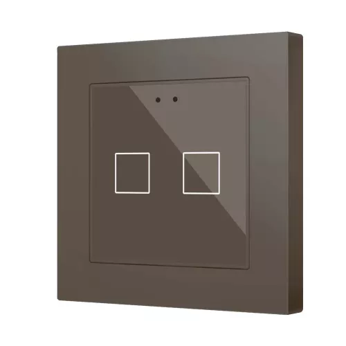 Zennio ZVIFR55X2M Емкостный сенсорный выключатель с RGB-подсветкой (55 x 55 мм) Flat RGB 55 X2 - мокко - арт. ZVIFR55X2M