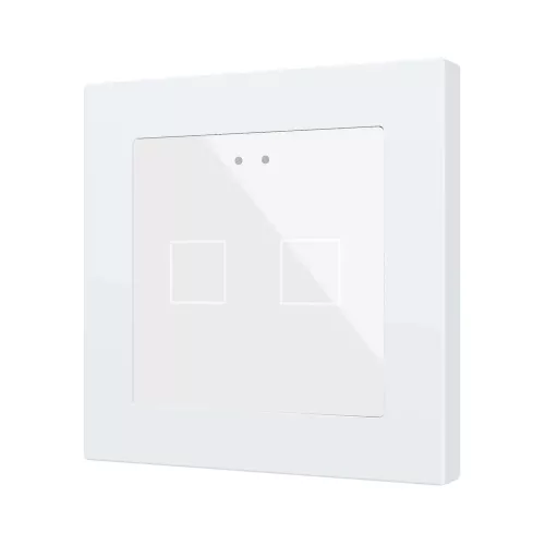 Zennio ZVIFR55X2W Емкостный сенсорный выключатель с RGB-подсветкой (55 x 55 мм) Flat RGB 55 X2 - белый - арт. ZVIFR55X2W