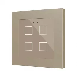 Zennio ZVIFR55X4C Емкостный сенсорный выключатель с RGB-подсветкой (55 x 55 мм) Flat RGB 55 X4 - шампань - арт. ZVIFR55X4C