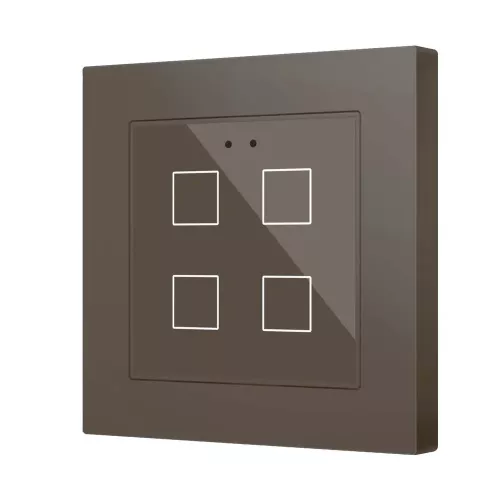 Zennio ZVIFR55X4M Емкостный сенсорный выключатель с RGB-подсветкой (55 x 55 мм) Flat RGB 55 X4 - мокко-арт. ZVIFR55X4M