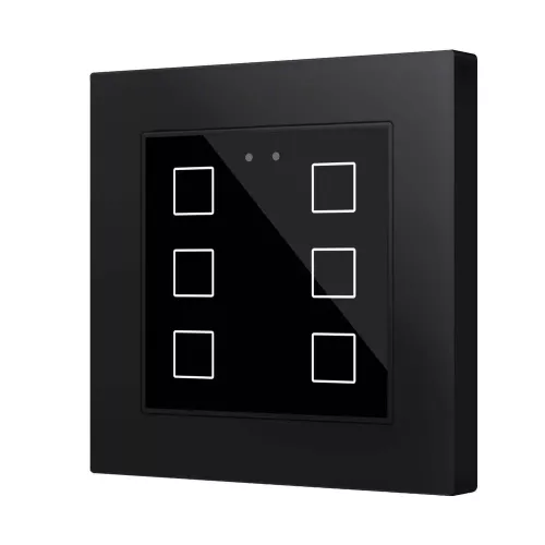 Zennio ZVIFR55X6A Емкостный сенсорный выключатель с RGB-подсветкой (55 x 55 мм) Flat RGB 55 X6 - антрацит - арт. ZVIFR55X6A