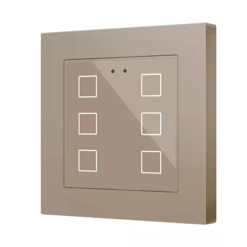 Zennio ZVIFR55X6C Емкостный сенсорный выключатель с RGB-подсветкой (55 x 55 мм) Flat RGB 55 X6 - шампань -  арт. ZVIFR55X6C