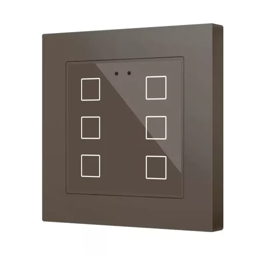 Zennio ZVIFR55X6M Емкостный сенсорный выключатель с RGB-подсветкой (55 x 55 мм) Flat RGB 55 X6  - мокко - арт. ZVIFR55X6M