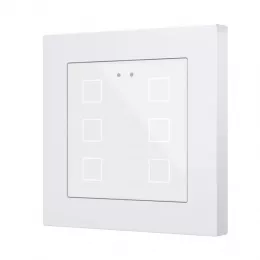 Zennio ZVIFR55X6W Емкостный сенсорный выключатель с RGB-подсветкой (55 x 55 мм) Flat RGB 55 X6 - белый - арт. ZVIFR55X6W