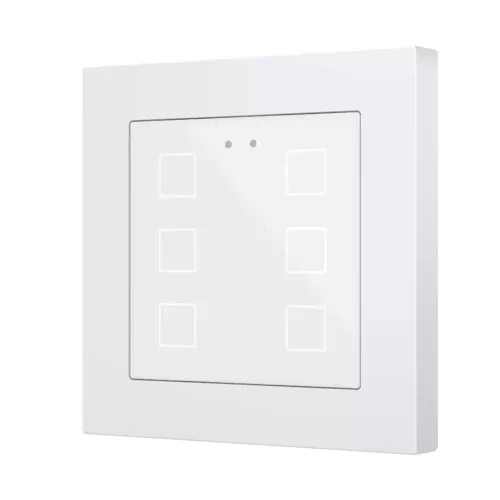 Zennio ZVIFR55X6W Емкостный сенсорный выключатель с RGB-подсветкой (55 x 55 мм) Flat RGB 55 X6 - белый - арт. ZVIFR55X6W