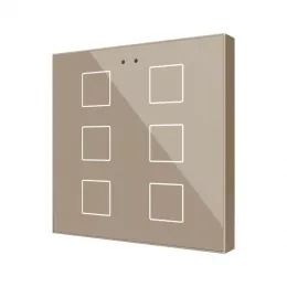 ZENNIO ZVIFR6C  KNX Емкостный сенсорный выключатель Flat с подсветкой RGB-6 кнопок-шампань- арт.ZVIFR6C