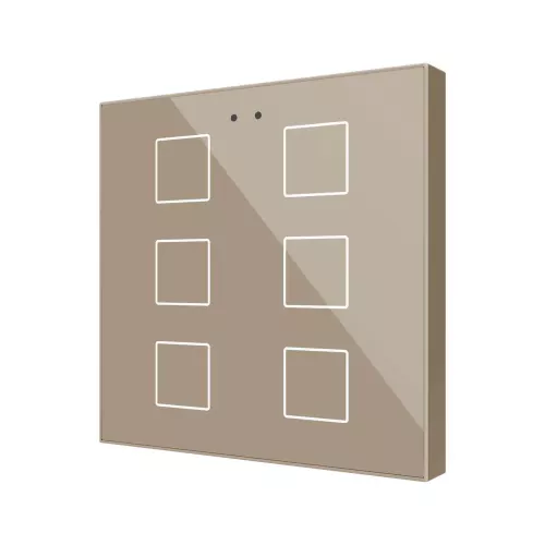ZENNIO ZVIFR6C  KNX Емкостный сенсорный выключатель Flat с подсветкой RGB-6 кнопок-шампань- арт.ZVIFR6C