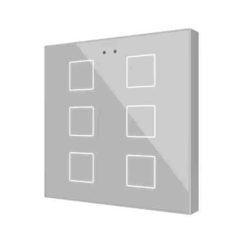 ZENNIO ZVIFR6S  KNX Емкостный сенсорный выключатель Flat с подсветкой RGB-6 кнопок-серебристый - арт.ZVIFR6S