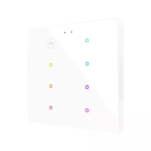 ZENNIO ZVIFR8 KNX Емкостный сенсорный выключатель Flat  с подсветкой RGB - 8 кнопок- обычный - арт. ZVIFR8