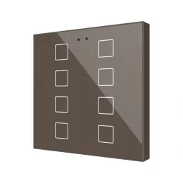 ZENNIO ZVIFR8M  KNX Емкостный сенсорный выключатель Flat  с подсветкой RGB - 8 кнопок- мокко - арт.ZVIFR8M
