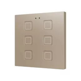 Zennio  ZVITR6C Tecla RGB Емкостный сенсорный выключатель с RGB подсветкой - 6 кнопки - шампань - арт. ZVITR6C