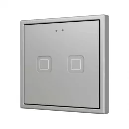ZENNIO  ZVITR70X2S KNX Емкостный сенсорный выключатель Tecla с RGB -подсветкой - 70*70 2 кнопки -серебристый- арт.ZVITR70X2S