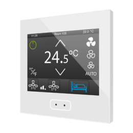 Zennio ZVIZ35V2GW Емкостная сенсорная панель с 3,5-дюймовым дисплеем и датчиком влажности, Z35 v5, цвет: Белый, оттенок: Глянцевый (снято с производства, замена арт. ZVIZ35V3W)