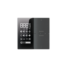 (Снято с производства) Комплект 2 клавиши пластиковые с УФ-печатью для комнатного регулятора температуры EP 2 / EQ 2 версия 2019 Металл Алюминий арт. EK-TQQ-GBQ-EP2 Продается только при предоставлении проекта