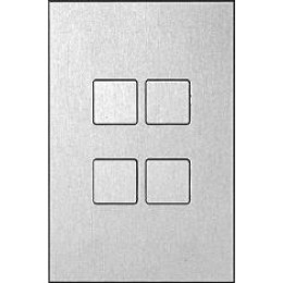 Панель Contrattempo 4, анодированный алюминий, выпуклые кнопки арт. 62111-04-AR