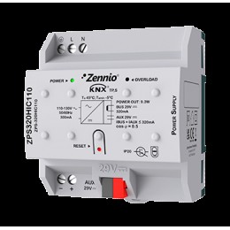 Zennio ZPS-320HIC110 Источник питания KNX 320 мА плюс дополнительный источник питания 29 В постоянного тока арт. ZPS-320HIC110