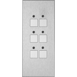Панель Contrattempo 6 LED, анодированный алюминий, выпуклые кнопки арт. 62112-06-AR
