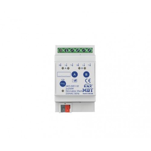 KNX DIMMING ACTUATOR 2F 250W 230VAC WITH ACTIVE POWER MEASUREMENT