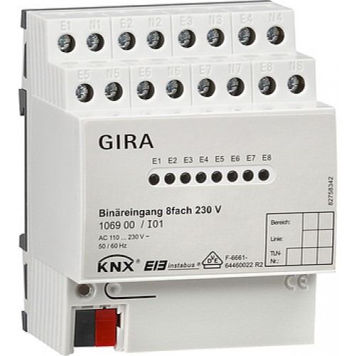 GIRA 106900 Бинарный вход 8 канальный 230 В арт. 106900