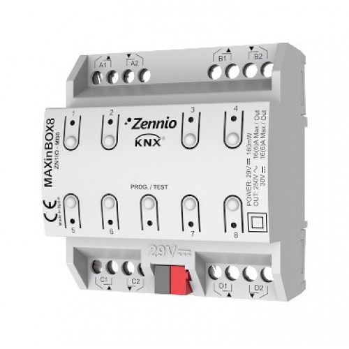 Zennio ZN1IO-MB8 Многофункциональный привод 8Out. 16A C-Load MAXinBOX 8 арт. ZN1IO-MB8
