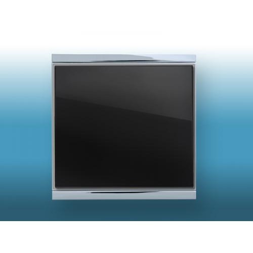 Elsner M1-T-GE-BL Кнопочный выключатель Corlo M1-T, 1x канальный (1 кнопка), NTC сенсор, стекло чёрное, металлическая хромированная матовая окантовка арт. M1-T-GE-BL
