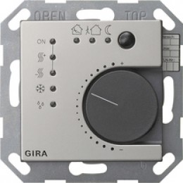 Gira 2100600 Многофункциональный термостат Instabus KNX/EIB, 4-канальный, нержавеющая сталь арт. 2100600