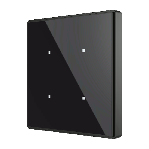 Zennio ZVI-SQTMD4-A Выключатель сенсорный KNX Square TMD, 4-кнопочный, 2хAI/DI, термостат, датчик температуры, цвет чёрный арт. ZVI-SQTMD4-A (снято с производства)