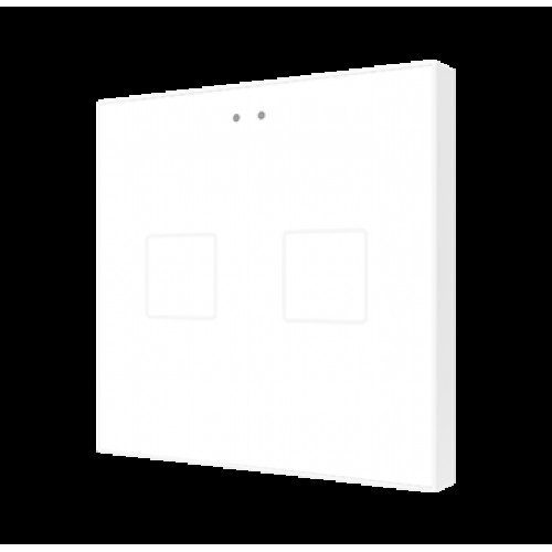 Zennio ZVIF2V2GW Выключатель сенсорный KNX Flat 2 V2, 2-кнопочный, LED индикация, цвет белый арт. ZVIF2V2GW