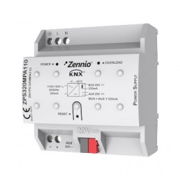 Zennio ZN1PS-320MPA110 Блок питания KNX 320mA со вспомогательным блоком питания 29VDC. арт. ZN1PS-320MPA110