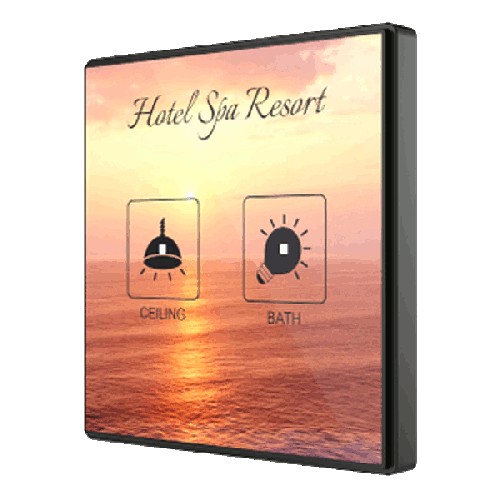 Zennio ZVI-SQTMD2-CUS Выключатель сенсорный KNX Square TMD, 2-кнопочный, 2хAI/DI, термостат, датчик температуры, цвет на выбор арт. ZVI-SQTMD2-CUS (снято с производства)