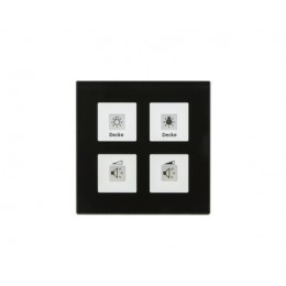 KNX RF+ GLASS PUSH BUTTON PLUS 4-FOLD WITH ACTUATOR BLACK