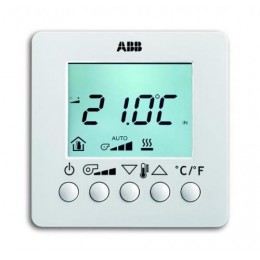 ABB 6138/11-84-500 Терморегулятор для фэнкойла с дисплеем, накладной монтаж, альпийский белый арт. 6138/11-84-500