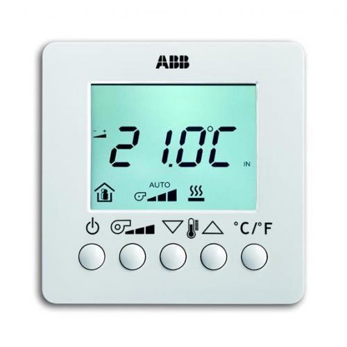 ABB 6138/11-84-500 Терморегулятор для фэнкойла с дисплеем, накладной монтаж, альпийский белый арт. 6138/11-84-500