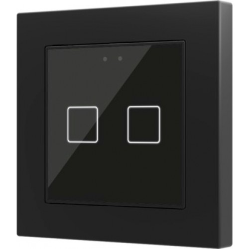 Zennio ZVI-F55X2-A Выключатель сенсорный KNX Flat 55 X2, 2-кнопочный, цвет чёрный арт. ZVI-F55X2-A (снято с производства, замена арт. ZVIF55X2V2A)