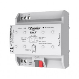 Zennio ZN1PS-320MPA230 Блок питания KNX 320mA со вспомогательным блоком питания 29VDC арт. ZN1PS-320MPA230
