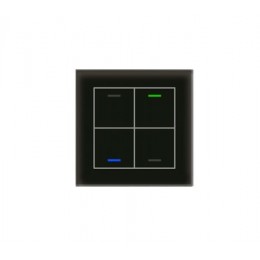 KNX GLASS PUSH BUTTON II LITE 4-FOLD RGBW BLACK WITH TEMPERATURE SENSOR
