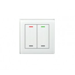 KNX GLASS PUSH BUTTON II LITE 2-FOLD RGBW WHITE WITHOUT TEMPERATURE SENSOR