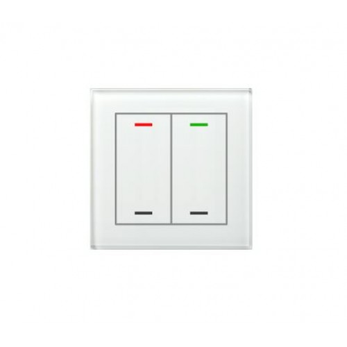 KNX GLASS PUSH BUTTON II LITE 2-FOLD RGBW WHITE WITHOUT TEMPERATURE SENSOR