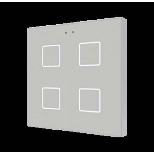 Zennio ZVIF4V2S Выключатель сенсорный KNX Flat 4 V2, 4-кнопочный, LED индикация, цвет серебряный арт. ZVIF4V2S (снято с производства)