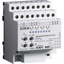 Gira 215400 Устройство управления жалюзи, 4 канала, 24V DC KNX/EIB арт. 215400